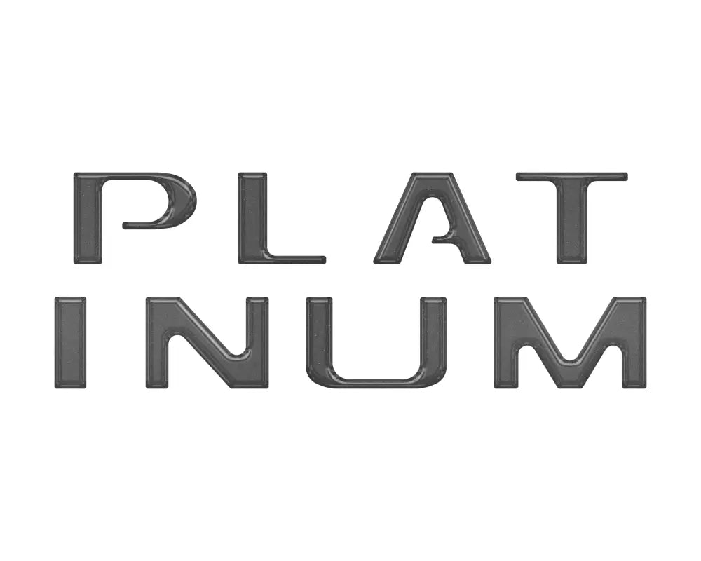 Gray PLATINUM tailgate letter inserts for 2021-2024 Ford F-150