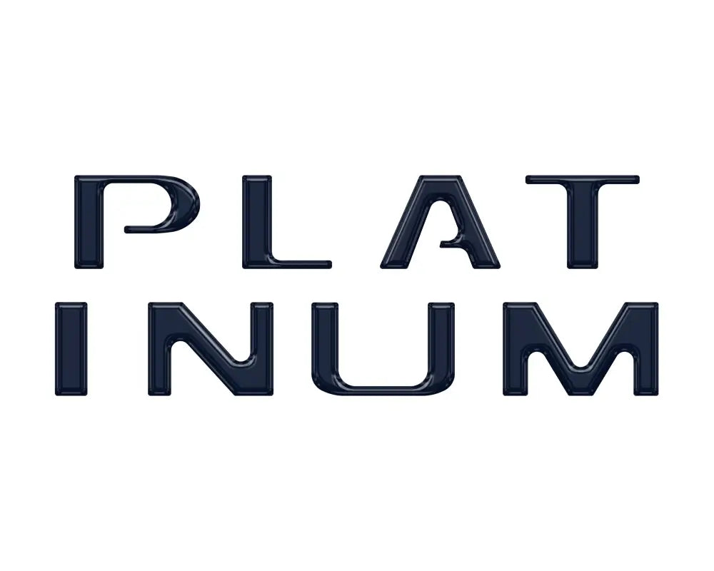 Platinum tailgate letter inserts in dark blue glossy finish for Ford F-150 2021-2024