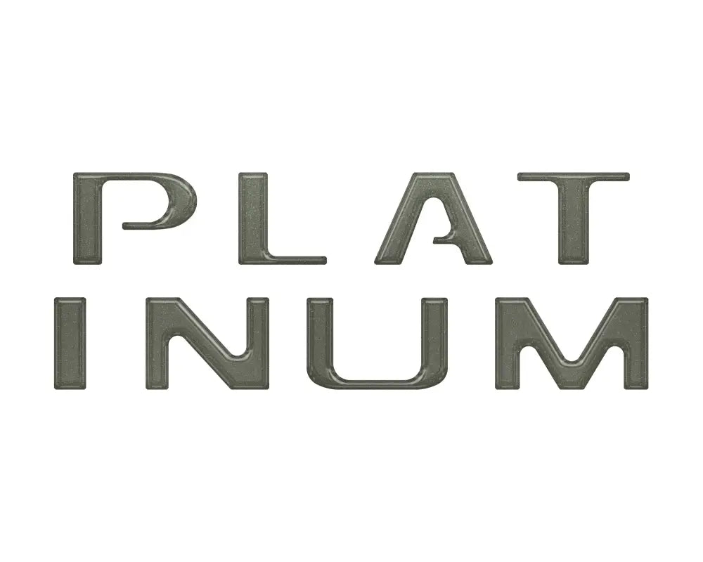 Metallic platinum tailgate letter inserts for Ford F-150 2021-2024
