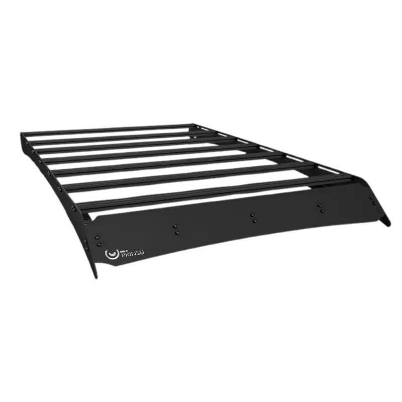 Prinsu roof rack for Toyota RAV4 2019-2021, featuring durable black construction with noise-reducing edge trim. Ideal for cargo storage.