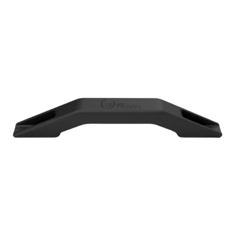 Prinsu Summit Handle in black powder-coated aluminum, CNC-machined for durability, designed for roof rack accessories. Sold in pairs.