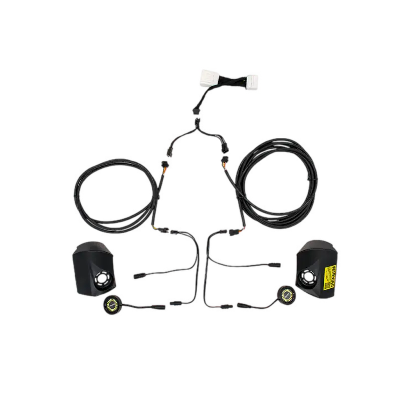 Complete Puddle Pods LED light kit for 2016-2023 Tacoma, including wiring harness and connectors for OEM fit.