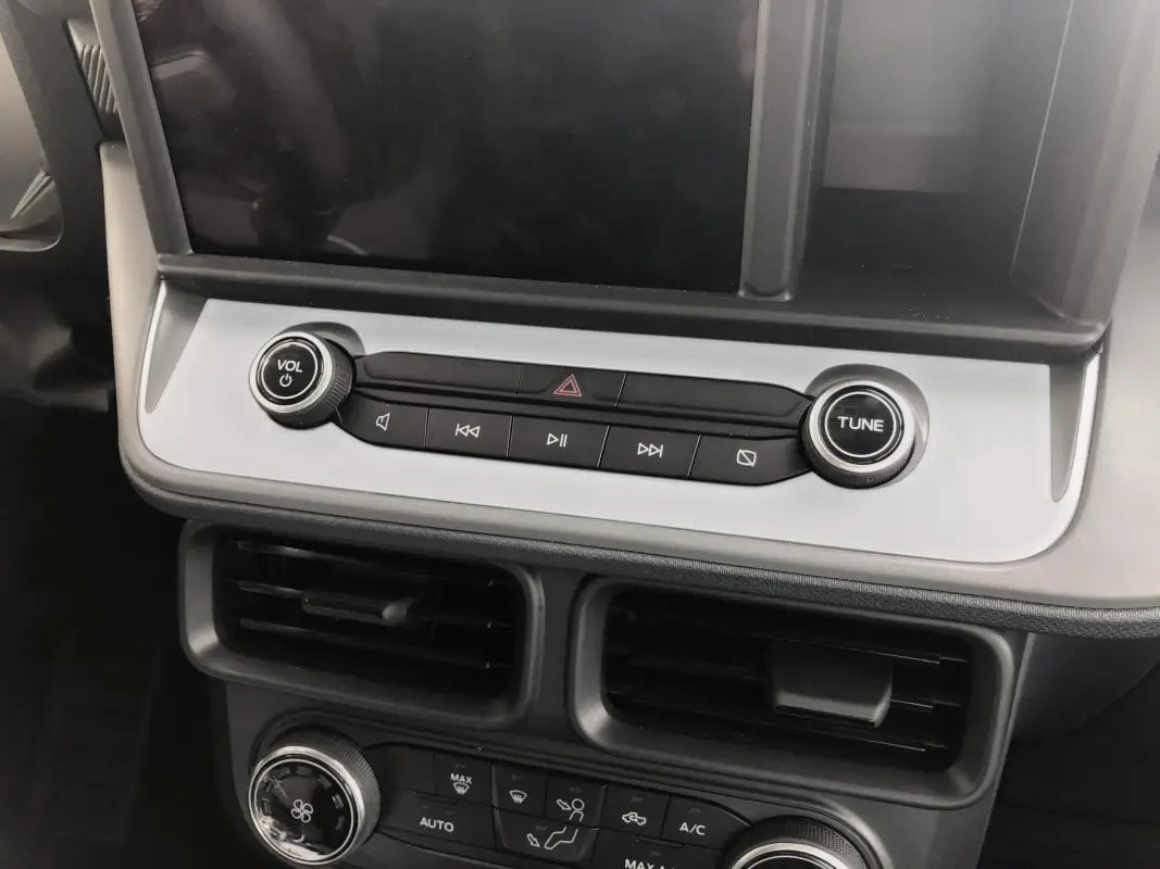 Radio control accent overlay for Ford Maverick dashboard controls 2022-2024