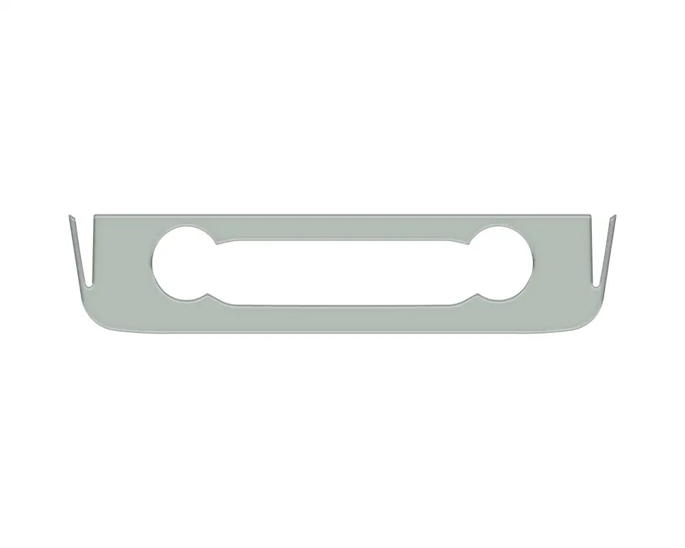 Silver radio control accent overlay with circular and rectangular cutouts for Ford Maverick