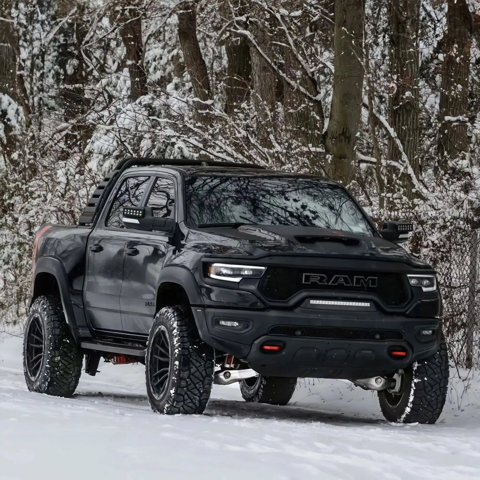 Front Bumper Flush LED Light Bar For 2019-2025 RAM Rebel/TRX/RHO | 100W 12,000 Lumens