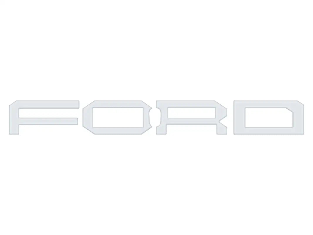 White FORD lettering overlay for Ford Bronco grille letter overlays 2022-2024