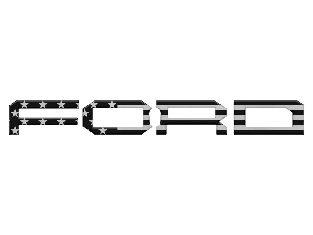 American flag themed FORD logo letter overlays for Ford Bronco front grille