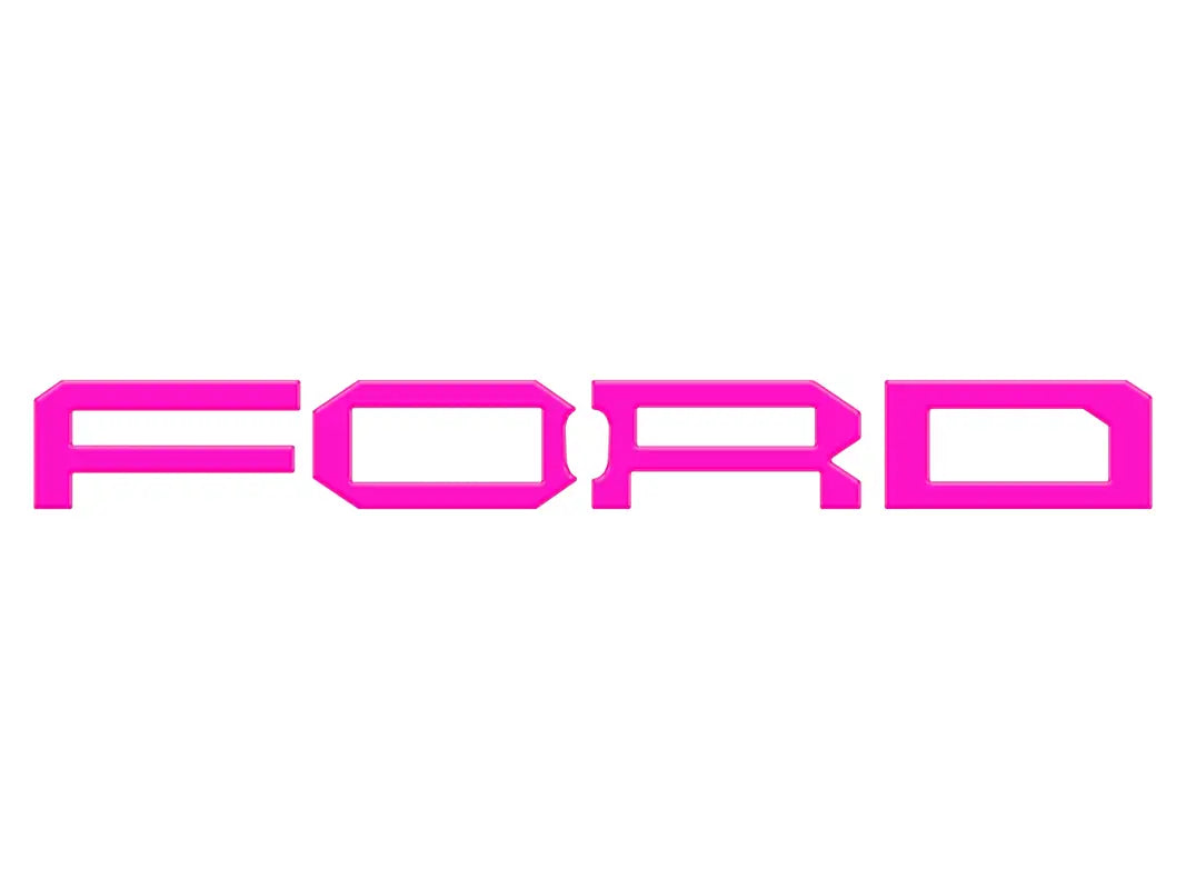 Pink FORD lettering overlay for Ford Bronco grille letter embellishment
