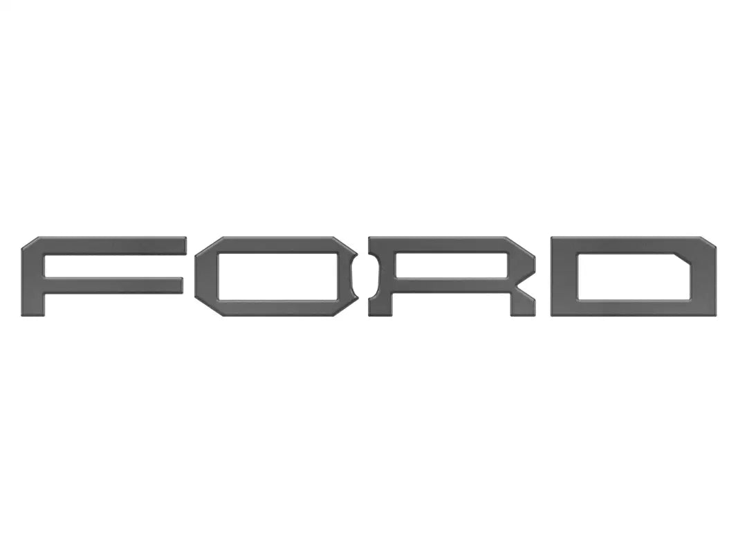 Gray Ford logo on Raptor Front Grill Letter Overlays for 2022-2024 Ford Bronco