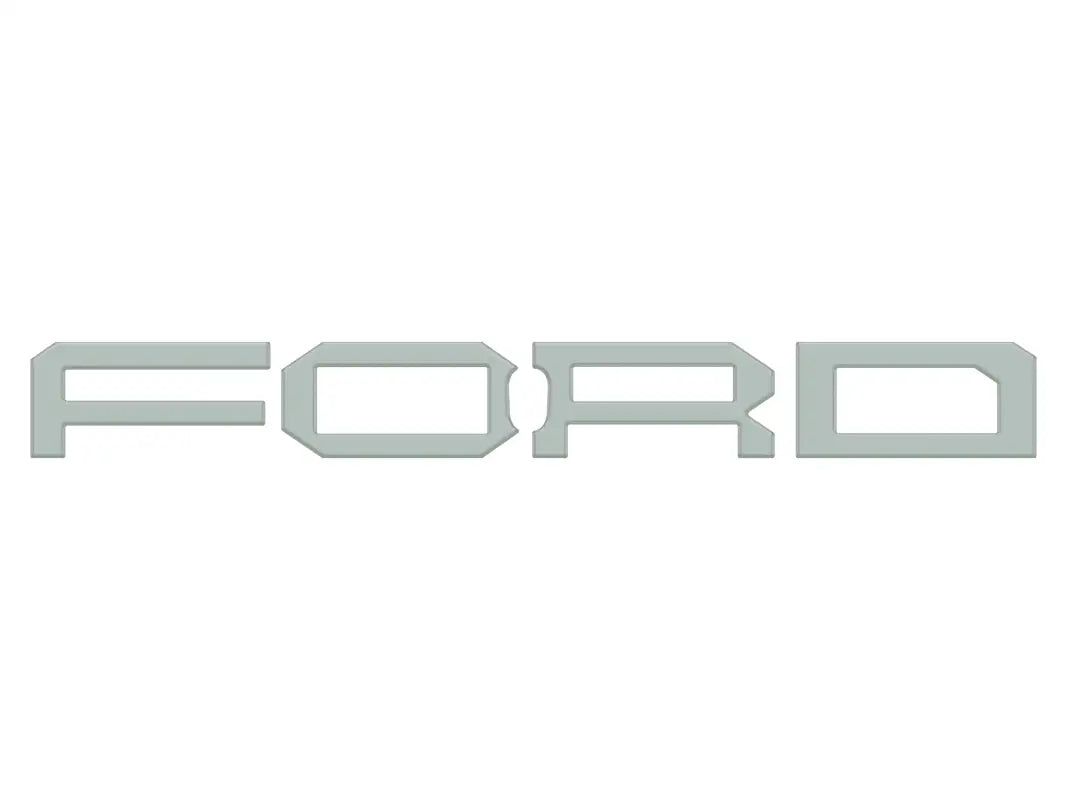 Gray Ford logo on grille letter overlays for Ford Bronco 2022-2024 exterior upgrade