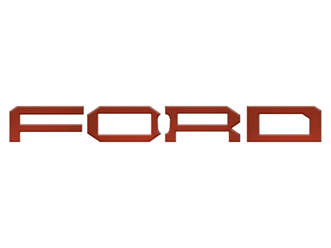 Red FORD lettering overlay for Ford Bronco grille letter enhancements 2022-2024