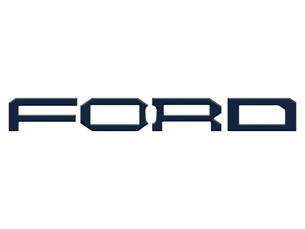 Stylized FORD lettering grille letter overlays for 2022-2024 Ford Bronco front grille