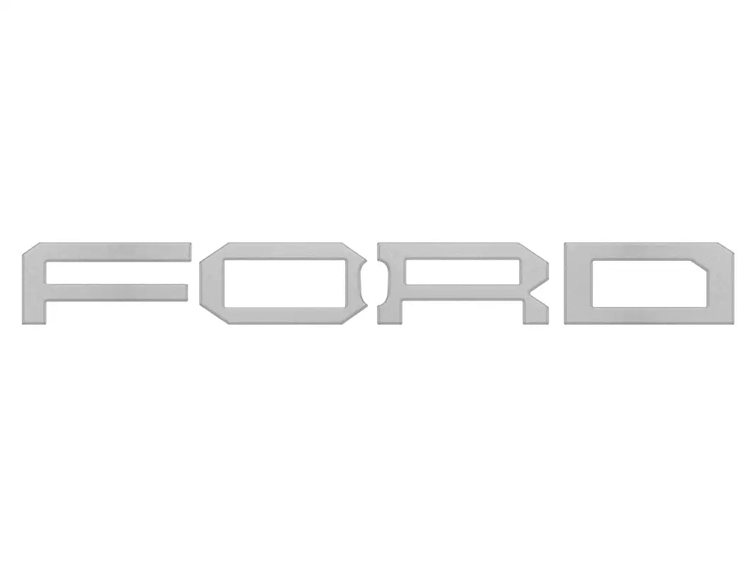 Silver Ford logo on Raptor Front Grill Letter Overlays for 2022-2024 Ford Bronco