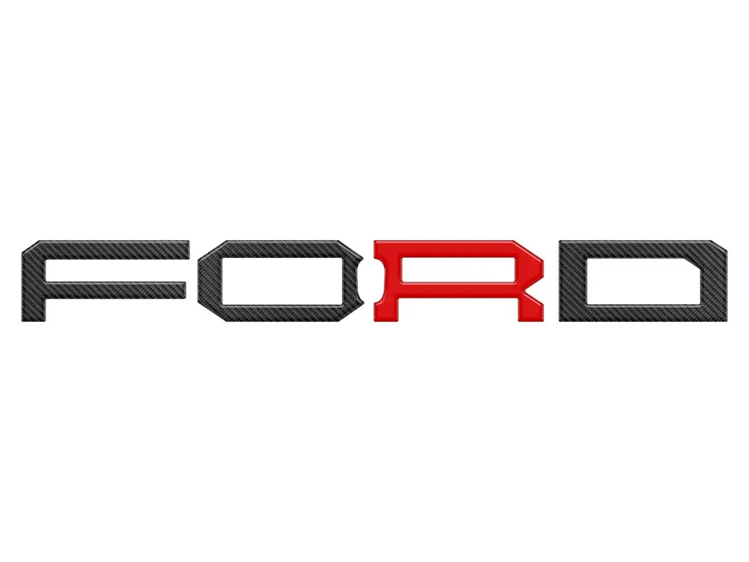 Stylized Ford logo grille letter overlays for Ford Bronco front grill 2022-2024