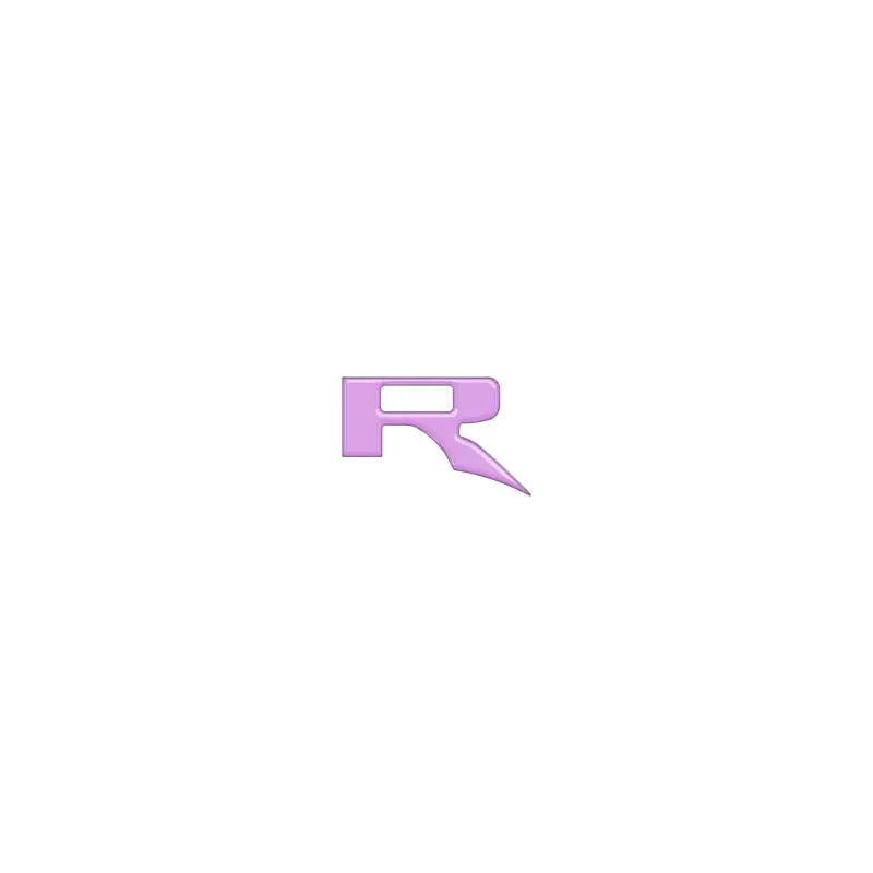 Lilac letter R emblem insert with sharp point for Ford F-150 Raptor grille