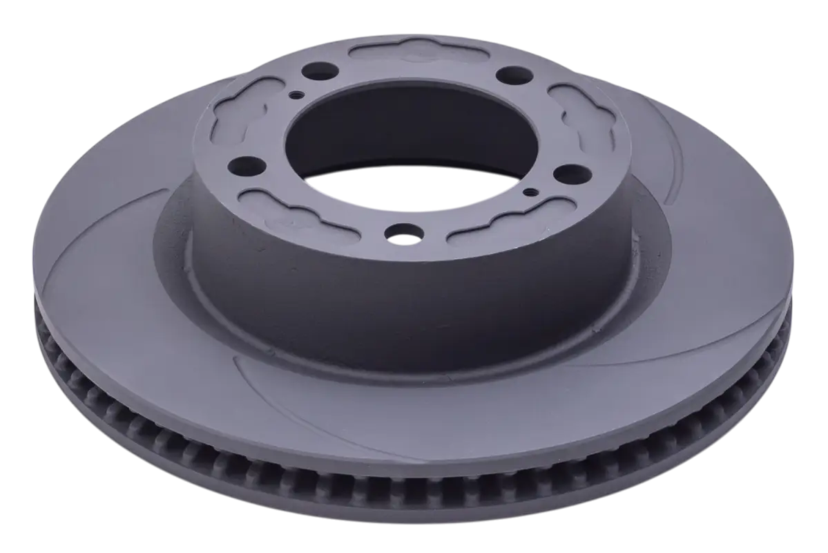 Single D-Line rotor from the FJ Cruiser rear brake kit, showcasing its precision design for 2007-2009 model compatibility.