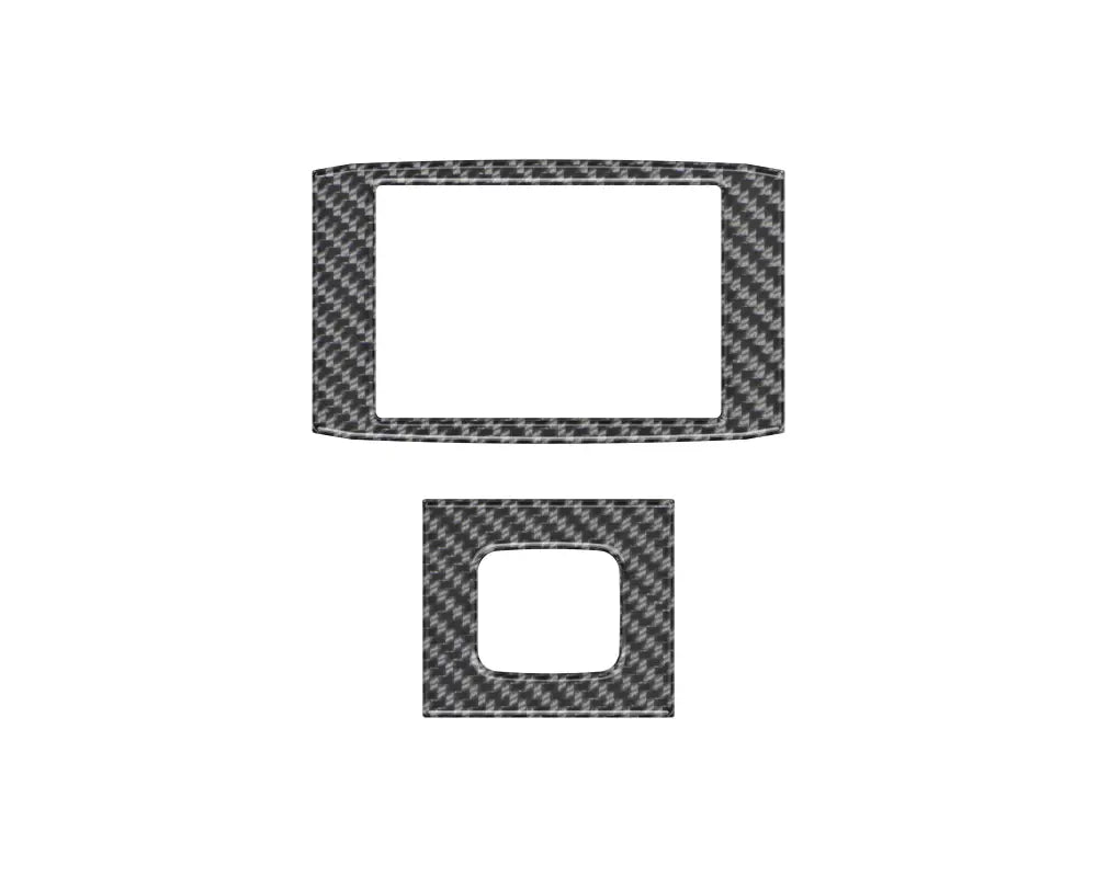 Carbon fiber patterned trim pieces for rear center console overlay fits 2021-2024 Ford F-150