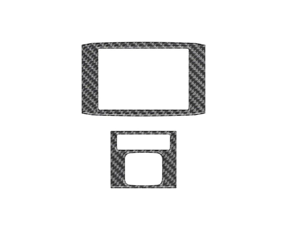 Rear Center Console U.S.B Port Overlay Fits 2021-2024 Ford F-150 - With Heated Seats / Real Carbon Fiber(Domed)