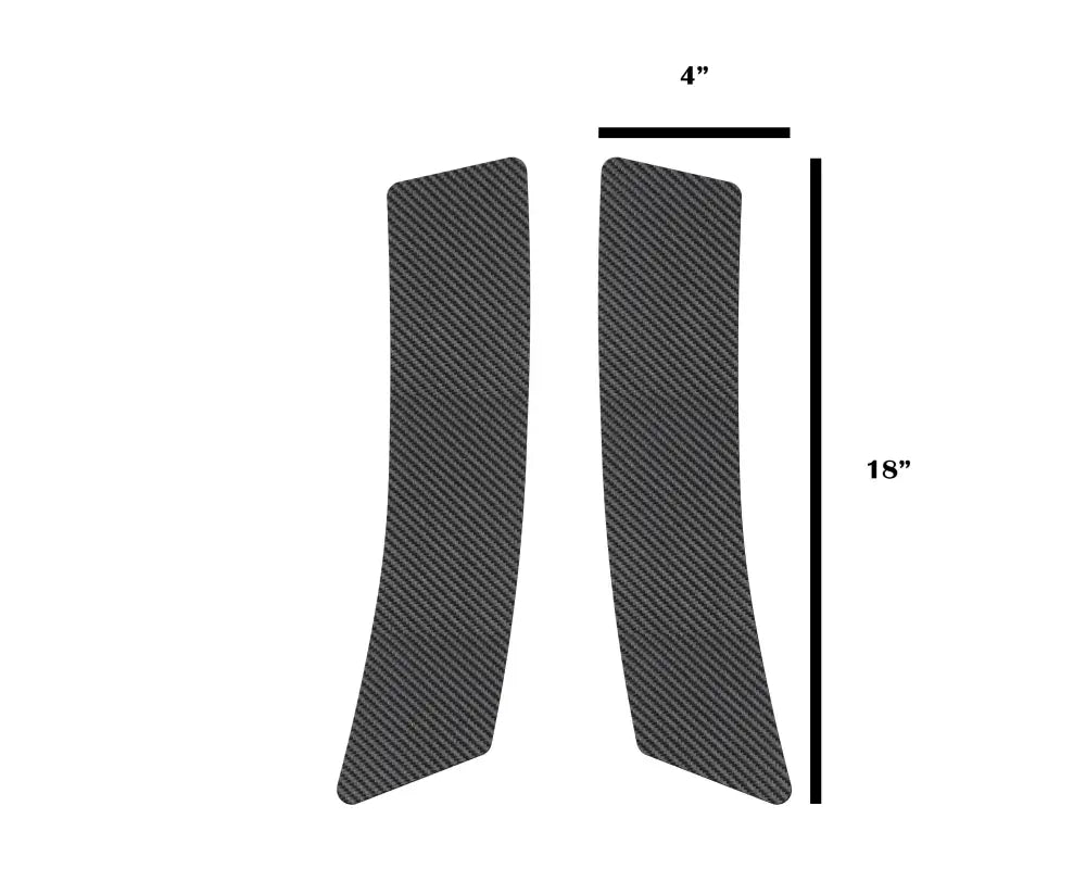 Carbon fiber rear fender overlays for 2005-2015 Toyota Tacoma, measuring 18 inches by 4 inches for a premium look.