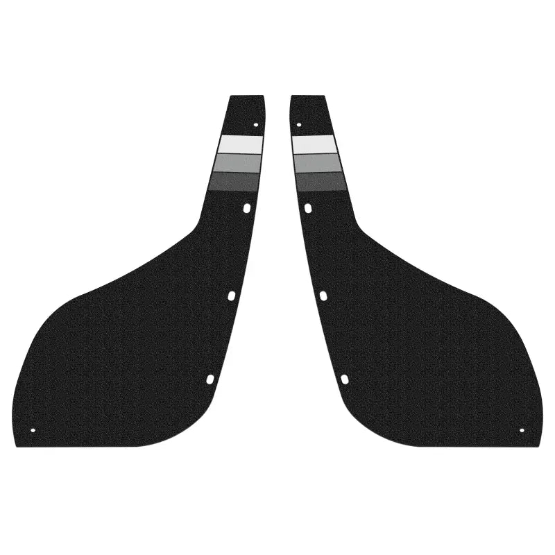 Rear mud flap delete kit for 2010-2024 Toyota 4Runner, black with gray and white stripe accents for a subtle design.