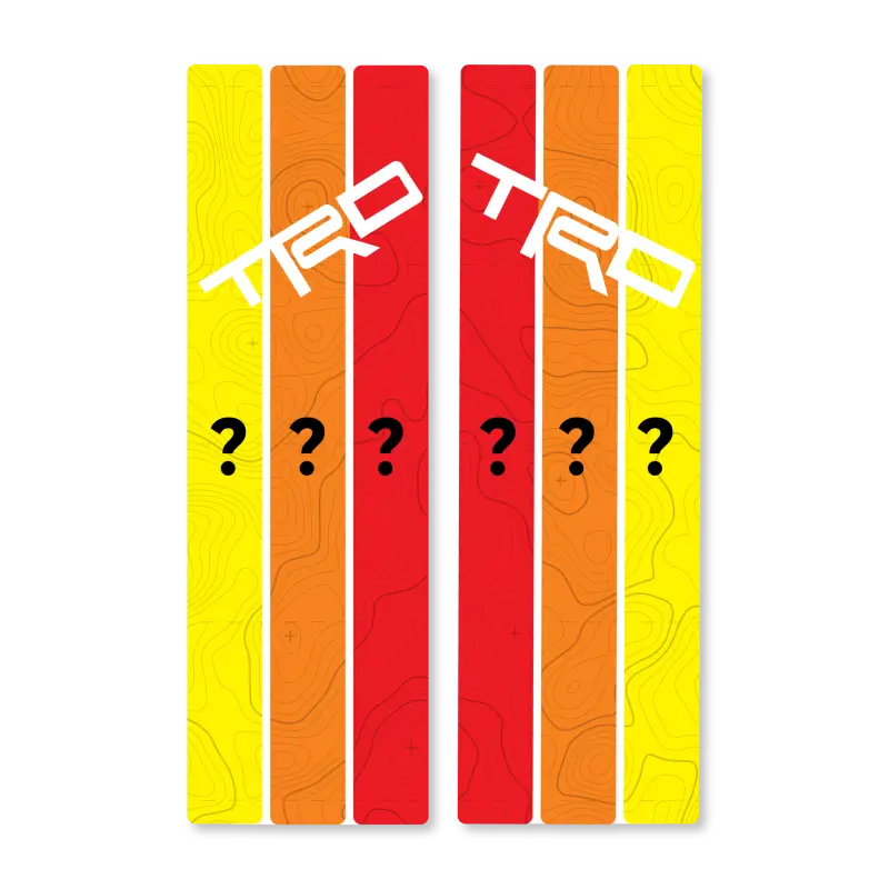 Colorful TRD stripe decals for Rear Window Stripes with Topo on transfer paper