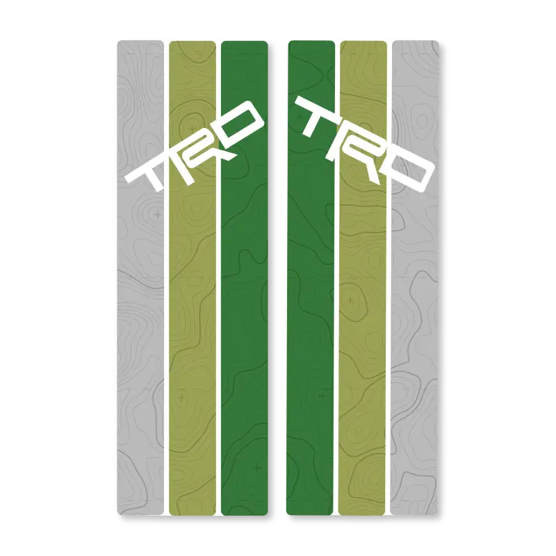Two TRD-branded vertical stripes on Rear Window Stripes with Topo transfer paper