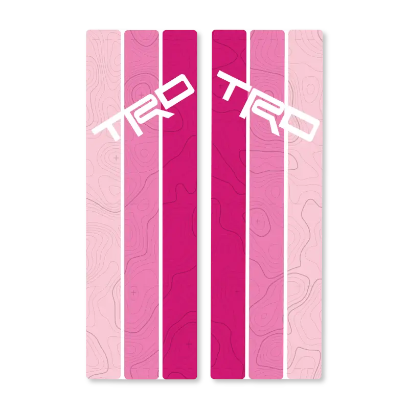 Pink TRD stripes on Rear Window Stripes with Topo transfer paper for vehicle customization