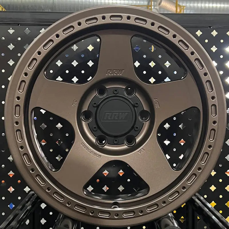Bronze-colored five-spoke wheel from RG4-H Hybrid MonoForged Series with embossed ABS