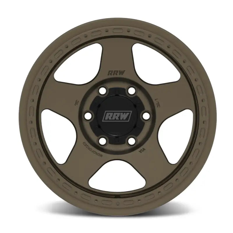 Bronze-colored RRW Monoforged Series RG4-H Hybrid MonoForged Wheel with embossed ABS