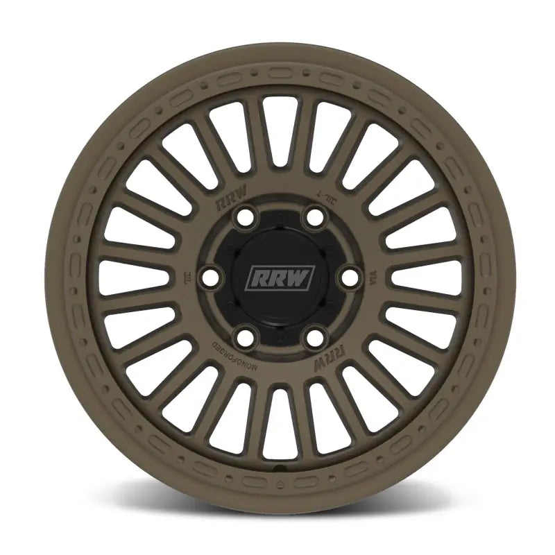 Bronze-colored off-road wheel from RG6-H Hybrid MonoForged Series with embossed ABS and lug nuts