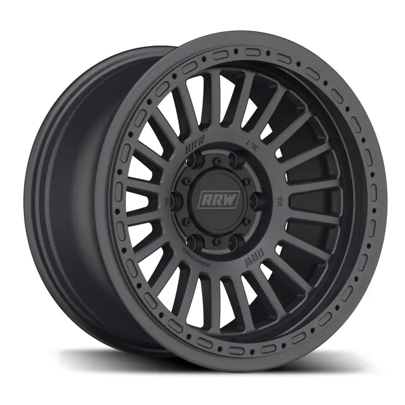 Matte black off-road wheel from RG6-H Hybrid MonoForged Series with embossed ABS finish