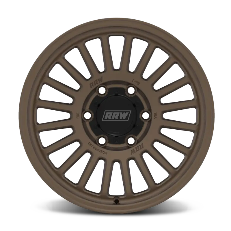 Bronze-colored Off-Road Wheel from RG6-S MonoForged Series with Lug Nuts and Center Caps
