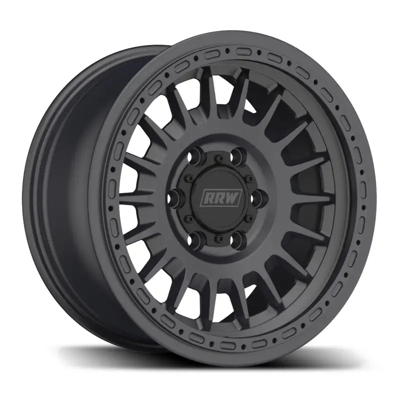 Gray off-road wheel from RG7-H Hybrid MonoForged Series with embossed ABS and lug nuts