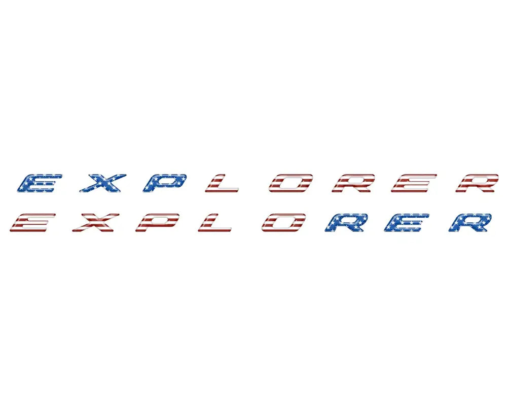 American flag design rocker panel letter for Ford Explorer panel letter inserts