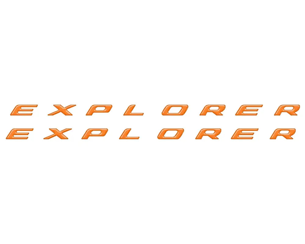 Orange Explorer letter rocker panel panel letter inserts for 2020-2024 Ford Explorer