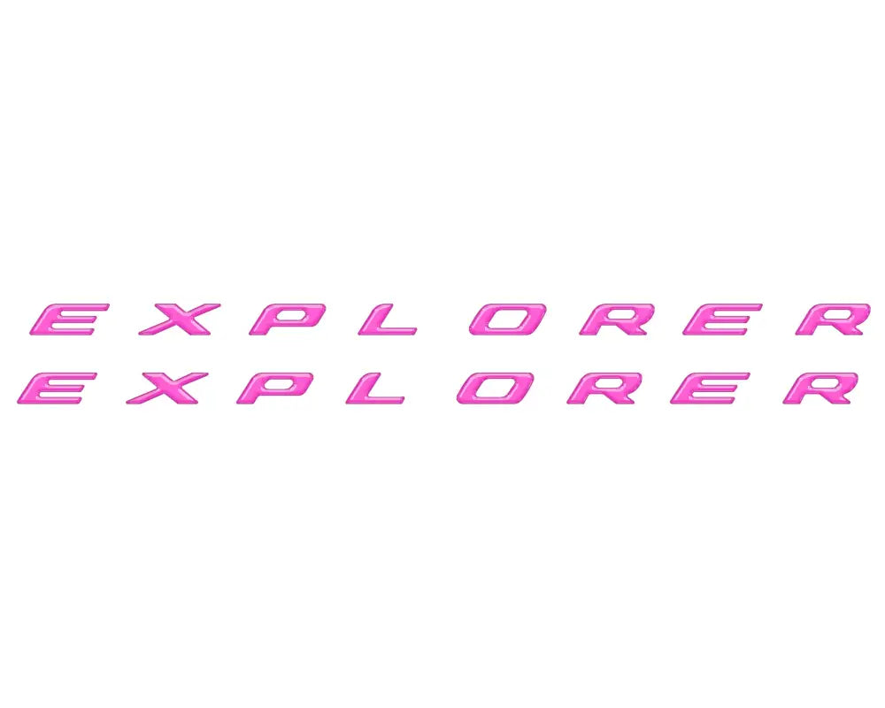 Pink explorer rocker panel letter inserts for Ford Explorer 2020-2024