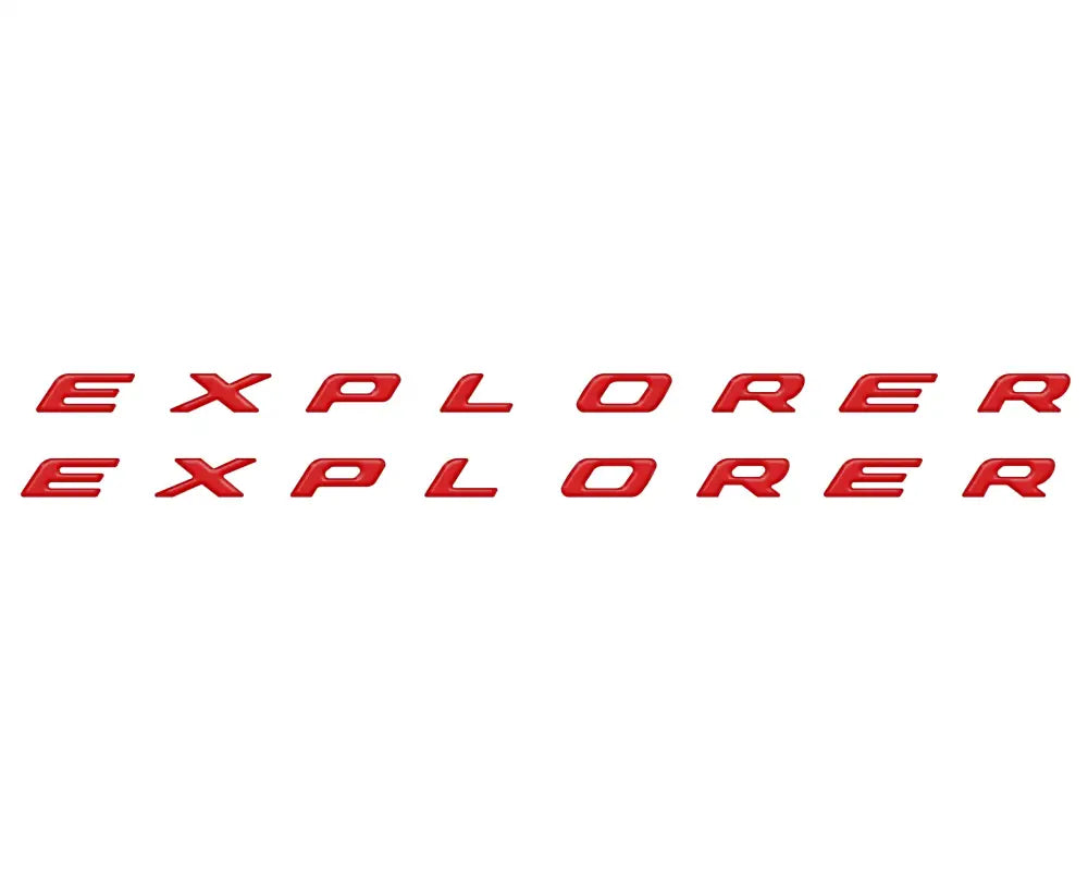 Red explorer rocker panel letter inserts for Ford Explorer 2020-2024