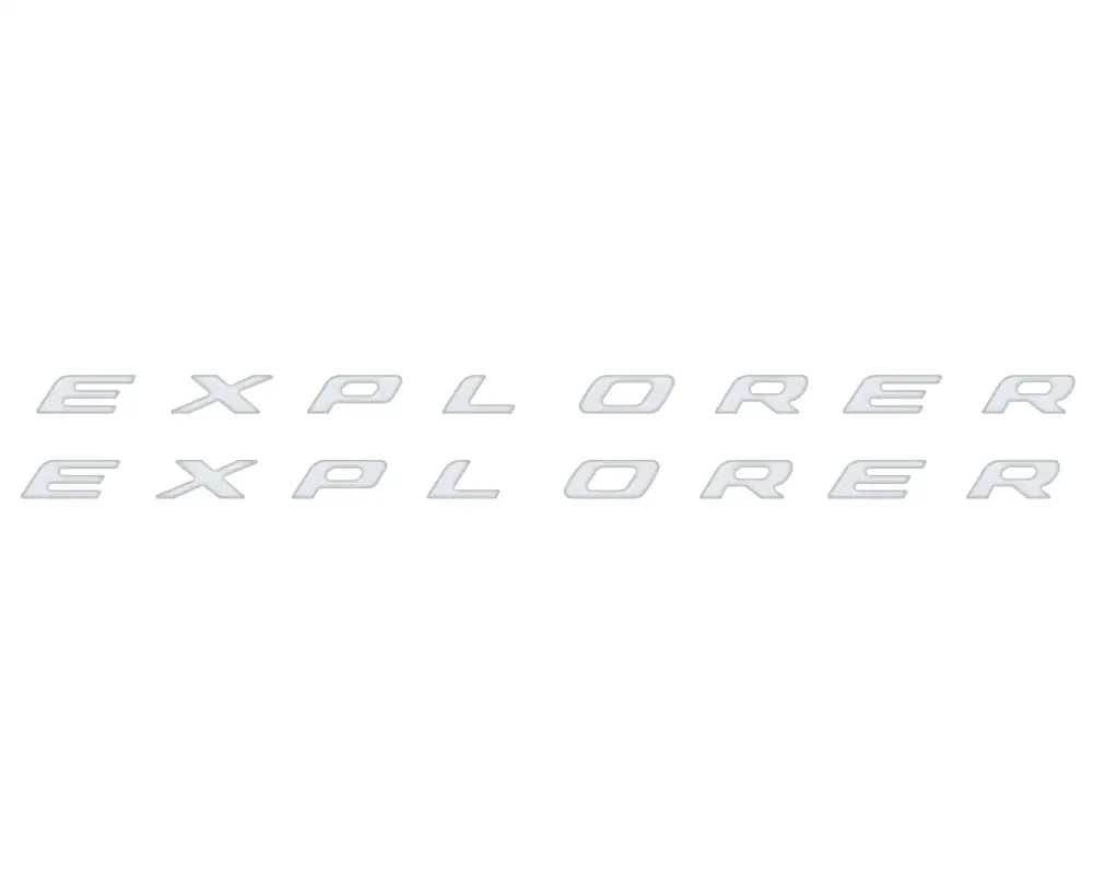 Silver Explorer rocker panel letter inserts showcasing Ford Explorer panel letter details