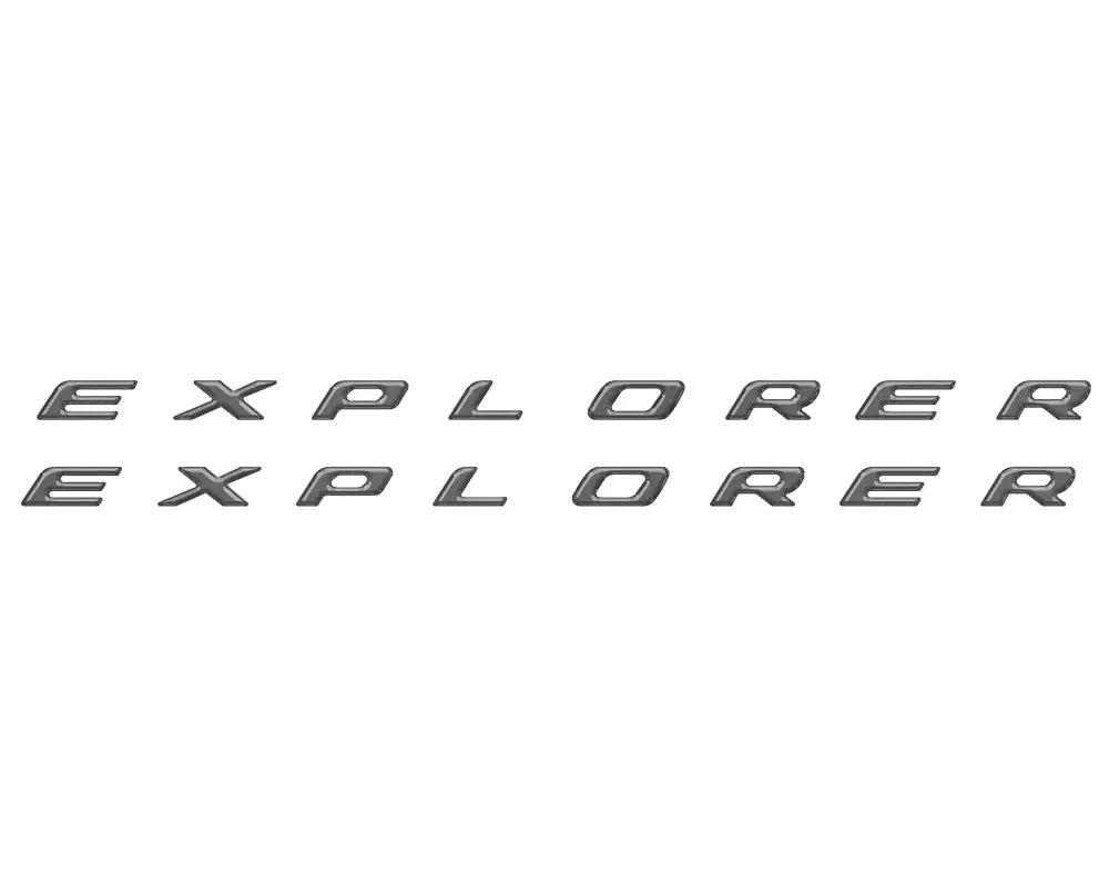 Chrome Explorer lettering on rocker panel for Ford Explorer 2020-2024 with panel letter inserts