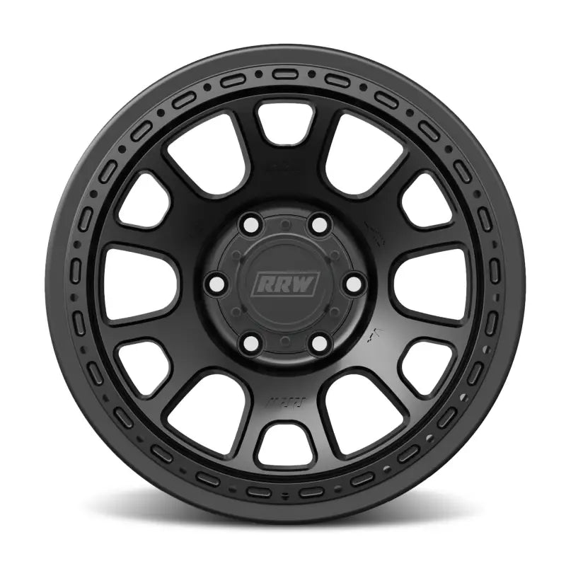Black alloy wheel from RR5-H FLOW FORM Hybrid Beadlock enhances braking performance