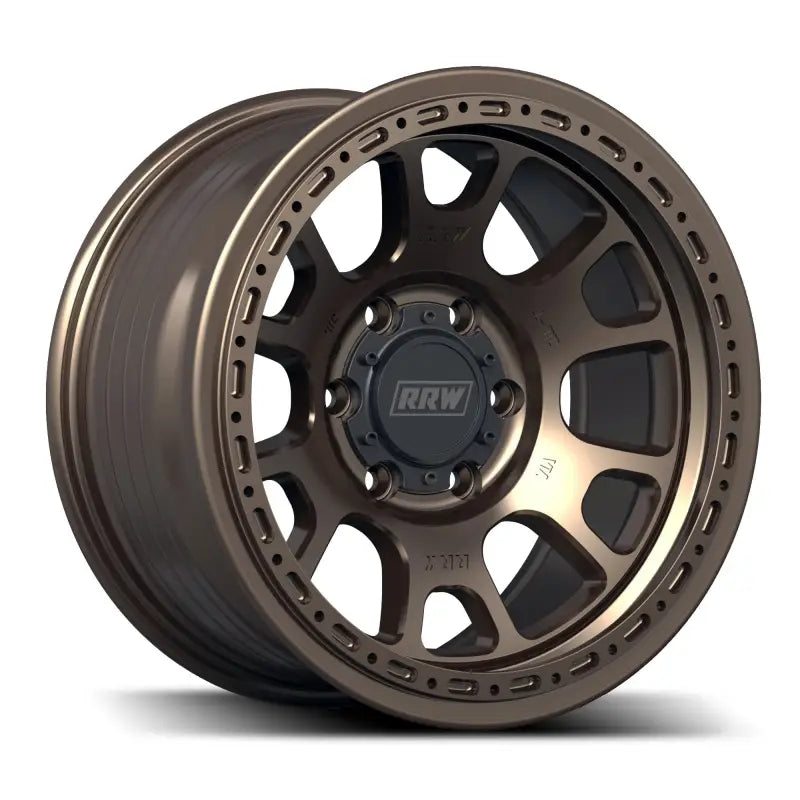 Bronze-colored flow-formed wheel with beadlock for enhanced braking performance and center bore fit
