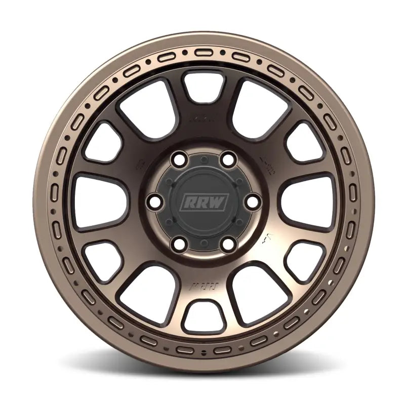 Bronze-colored off-road wheel for RR5-H FLOW FORM Hybrid Beadlock enhancing braking performance
