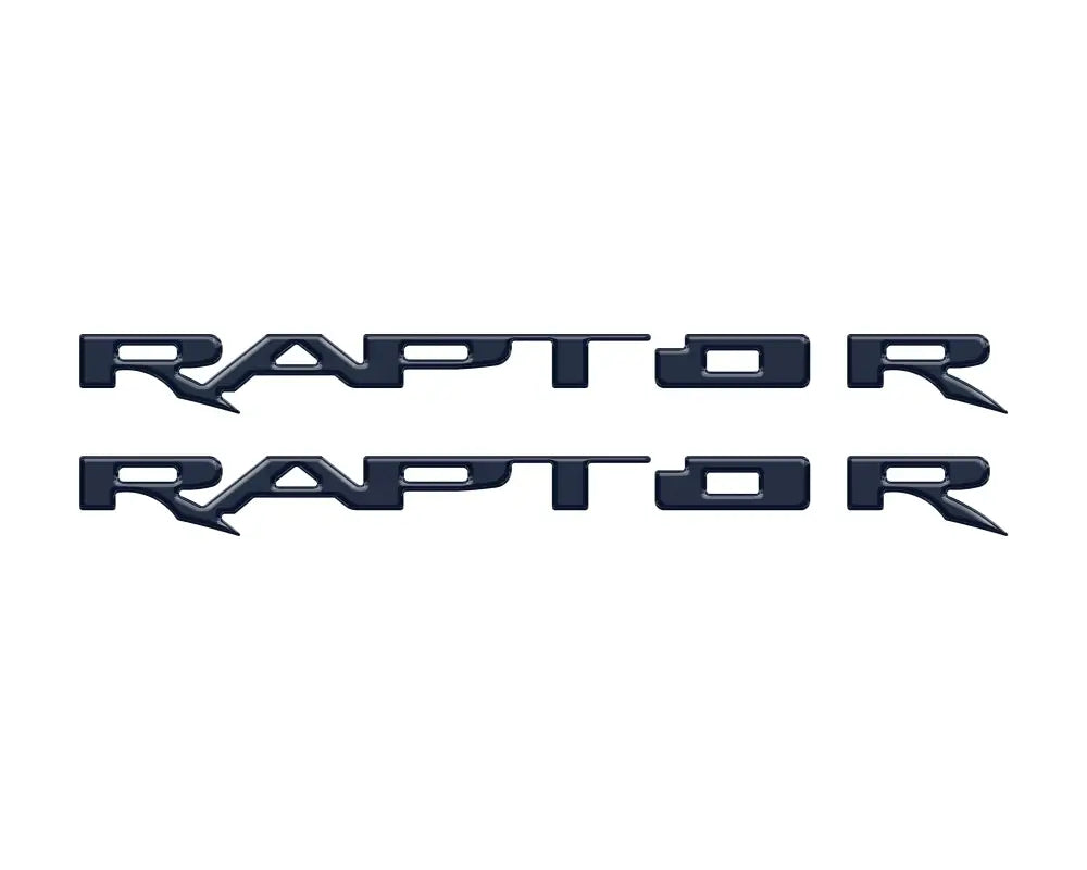 Two RAPTOR emblem overlays on running board for 2017-2025 Ford Raptor