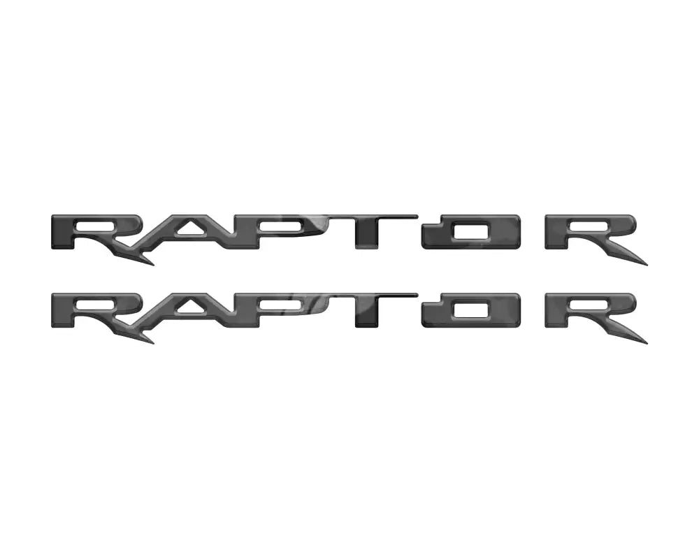 Two RAPTOR emblem overlays for running board emblems on 2017-2025 Ford Raptor