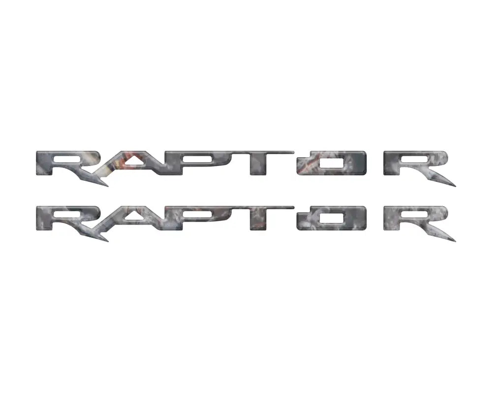 Two running board emblem overlays for Ford Raptor, enhancing style and durability