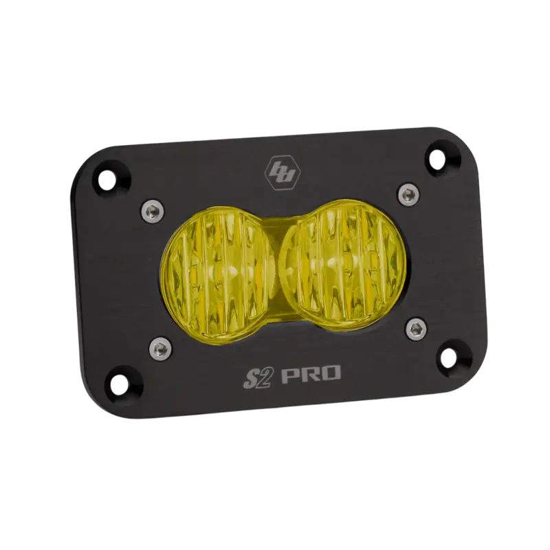 Yellow dual-lens LED light on S2 Pro Flush Mount LED Light Universal, professional LED lighting