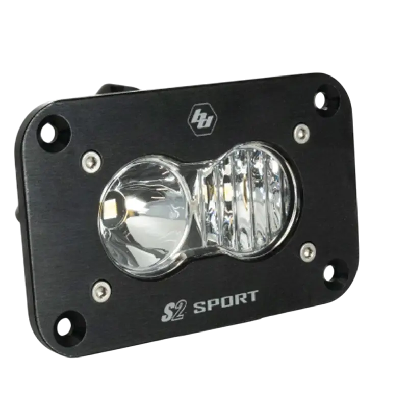 Black rectangular LED light for Baja Designs driving combo S2 Sport Flush Mount LED Light