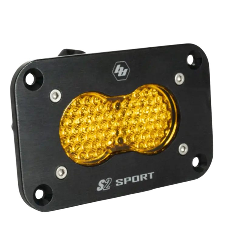 Baja Designs S2 Sport LED light with black rectangular housing and amber lenses for driving combo
