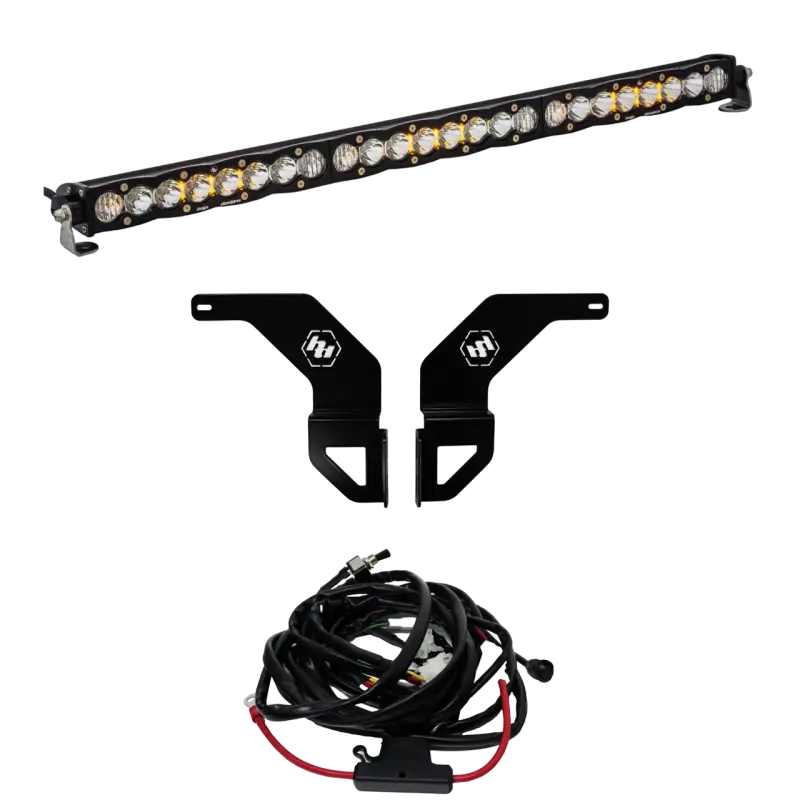 Off-road LED light bar with mounting brackets and wiring harness for Tacoma Bumper Light Kit