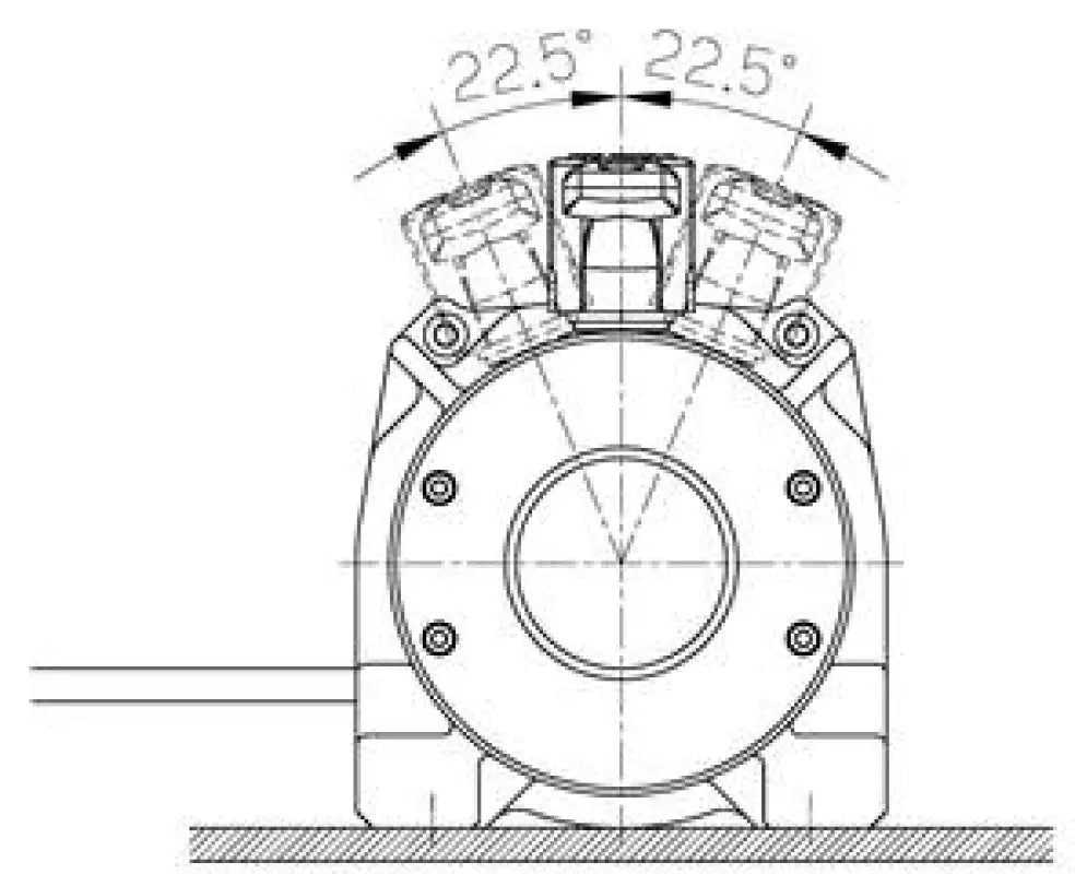 Detailed schematic showing the angular positioning of the SEAL Slim 12.5rs 12V winch for mounting and operation.